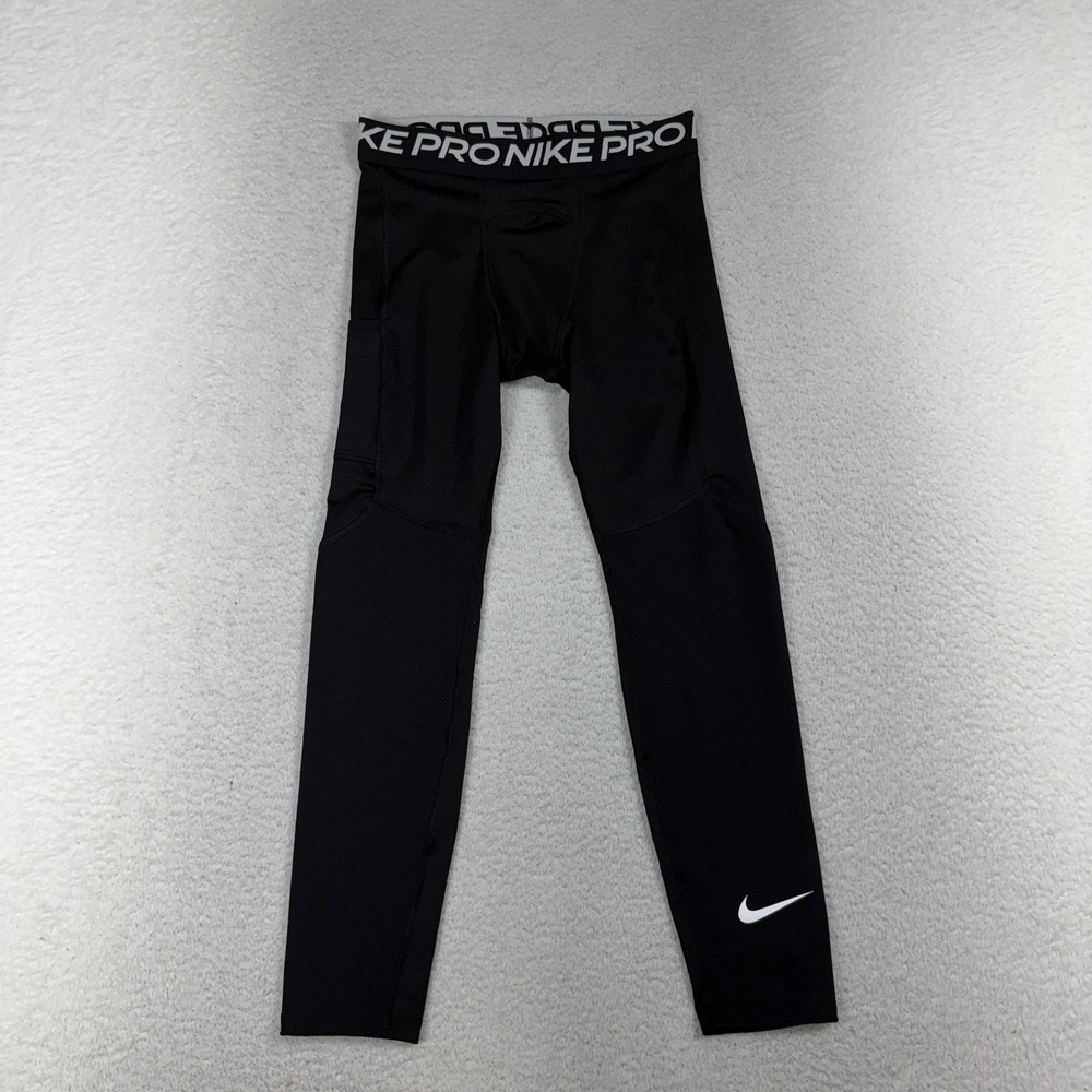 Nike Pro Dri Fit Compression Pants Running Legging Men’s Size Large Black EUC